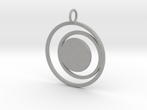 Abstract Two Moons Pendant Charm in Aluminum