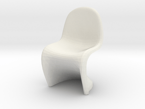 Miniature Panton Chair - Verner Panton in White Natural Versatile Plastic: 1:12
