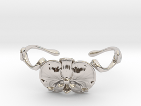 Orchid Cuff in Rhodium Plated Brass