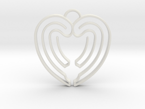 Heart Shape Angel Wings in White Natural Versatile Plastic