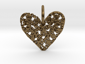 Keith Haring Heart Pendant in Natural Bronze