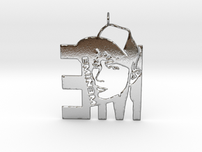 Eminem Pendant - 3D Jewelery - Eminem Fan Pendant in Polished Silver