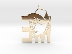 Eminem Pendant - 3D Jewelery - Eminem Fan Pendant in 14k Gold Plated Brass