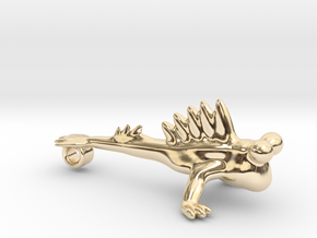 The mudskipper pendant (with variants) in 14k Gold Plated Brass: Medium