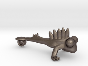 The mudskipper pendant (with variants) in Polished Bronzed Silver Steel: Large
