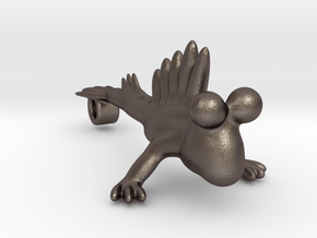 The mudskipper pendant (with variants) in Polished Bronzed Silver Steel: Extra Large
