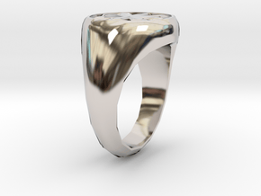 Men's Chaos Signet Ring in Rhodium Plated Brass: 8 / 56.75