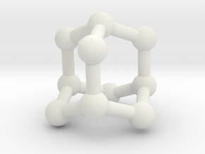 0628 Adamantane (Ball-and-stick model without H) in White Natural Versatile Plastic