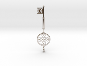 Key To The Heart (medium) in Rhodium Plated Brass