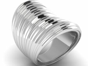 Stretch Texture Extra Wide Ring in Polished Silver