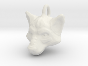 Wolf Pendant in White Natural Versatile Plastic
