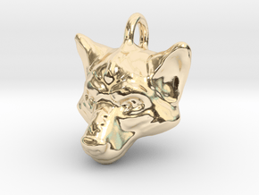 Wolf Pendant in 14K Yellow Gold