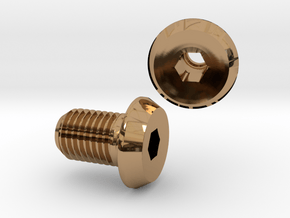 Boss Bolt, 0G to 00G hex bolt flesh tunnel in Polished Brass