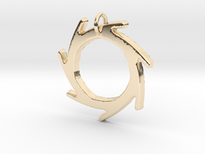 Seven Lines II - Sun in 14k Gold Plated Brass