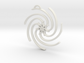 Seven Lines III - Spiral Star in White Natural Versatile Plastic