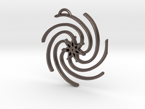Seven Lines III - Spiral Star in Polished Bronzed Silver Steel