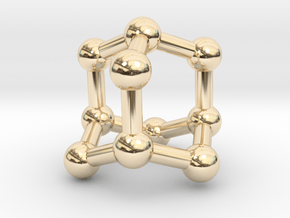 0628 Adamantane (Ball-and-stick model without H) in 14k Gold Plated Brass