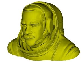 1/9 scale astronaut Chris Austin Hadfield bust in Clear Ultra Fine Detail Plastic