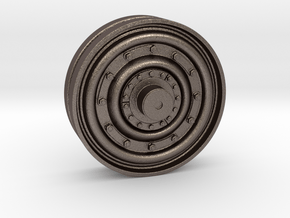 1/12 Tiger Tank Wheel (φ63.5mm)  in Polished Bronzed Silver Steel