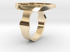 Lady's Order Signet Ring in 14k Gold Plated Brass: 5 / 49