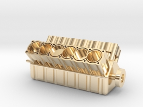 V12 Engine in 14k Gold Plated Brass: 1:8