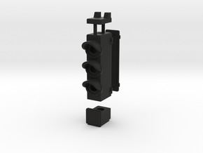 HO Triple Transit SIgnal in Black Natural Versatile Plastic