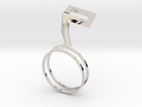 Hana ring in Rhodium Plated Brass: 8 / 56.75