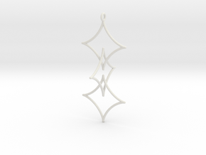 Interlocked Astroid Pendant in White Natural Versatile Plastic