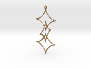 Interlocked Astroid Pendant in Polished Gold Steel
