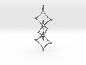 Interlocked Astroid Pendant in Polished Silver (Interlocking Parts)