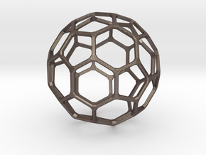 Buckyball Mini in Polished Bronzed Silver Steel