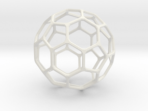 Buckyball Mini in White Natural Versatile Plastic