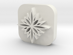 Flower-stamp-2 in White Natural Versatile Plastic