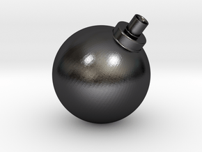 Bomb Vase in Polished and Bronzed Black Steel