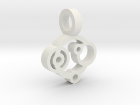 Rings Pendant in White Natural Versatile Plastic