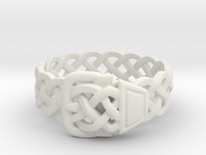 Braided Ring With Buckle in White Natural Versatile Plastic