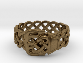 Braided Ring With Buckle in Natural Bronze