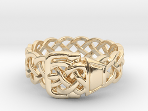 Braided Ring With Buckle in 14K Yellow Gold