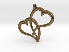 Hearts Pendant in Natural Bronze