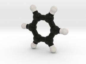 Benzene molecule model. 3 Sizes. in Full Color Sandstone: 1:10