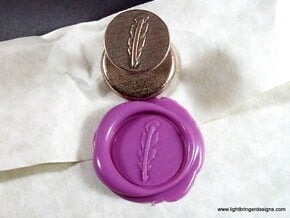 Quill Pen Wax Seal in Polished Bronzed Silver Steel