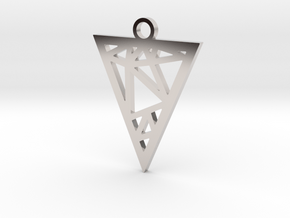 Drop Triangle Pendant in Rhodium Plated Brass