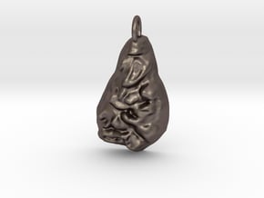 Rock pendant in Polished Bronzed Silver Steel