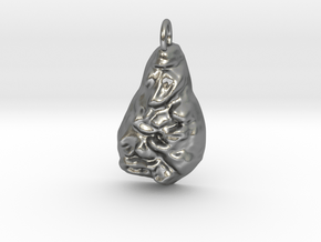 Rock pendant in Natural Silver