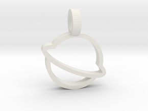 Saturn Pendant in White Natural Versatile Plastic