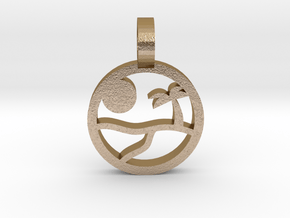 Beach Pendant in Polished Gold Steel