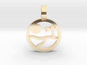 Beach Pendant in 14K Yellow Gold