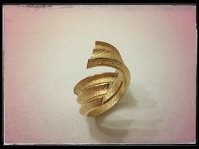Coil ring in Polished Gold Steel
