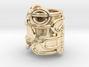 Interaction Ring - size 54 in 14k Gold Plated Brass