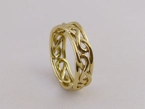 Celtic Infinity Knot Ring in Polished Brass: 7 / 54